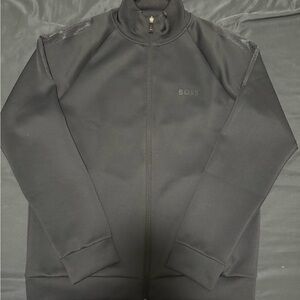 Hugo Boss Men’s Black Zip Up sweatshirt with metallic accents Medium